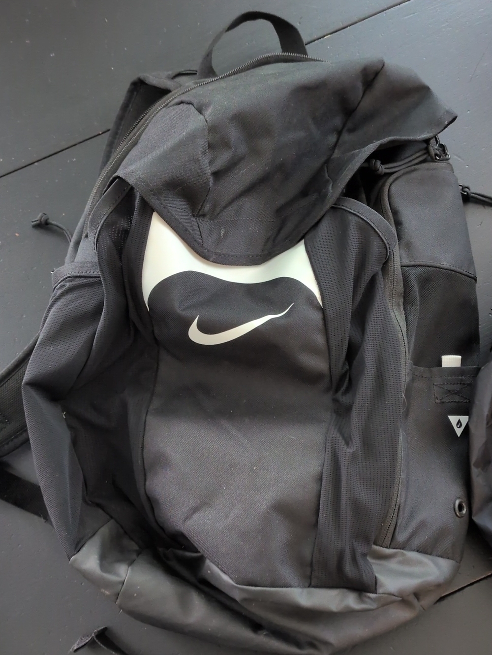 Nike Black Soccer Backpack with rain cover